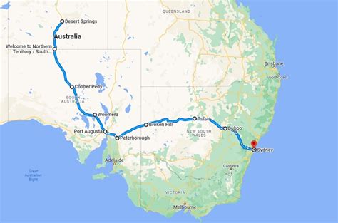 distance sydney to alice springs